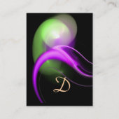 ALIEN PEARL MONOGRAM Levendige zwarte roze groen Visitekaartje (Achterkant)