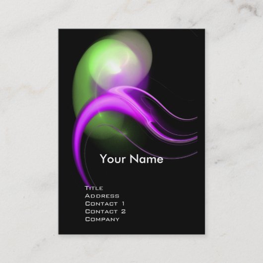 ALIEN PEARL MONOGRAM Levendige zwarte roze groen Visitekaartje (Voorkant)