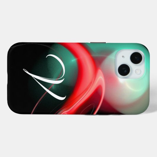 ALIEN PEARL MONOGRAM Red Green Swirls Case-Mate iPhone Case (Achterkant (horizontaal))