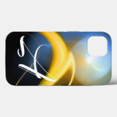 ALIEN PEARL MONOGRAM White Yellow Fractal Swirls Case-Mate iPhone Case (Achterkant (horizontaal))