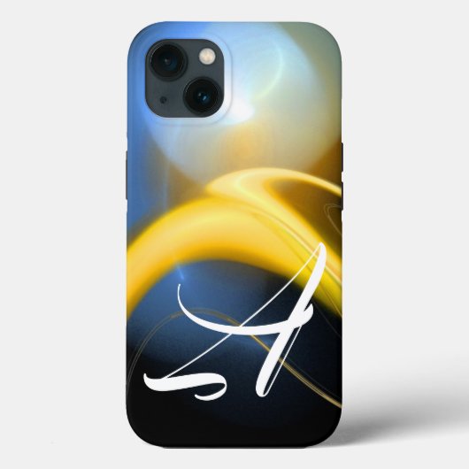 ALIEN PEARL MONOGRAM White Yellow Fractal Swirls Case-Mate iPhone Case (Achterkant)