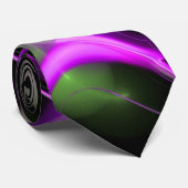 ALIEN PEARL Paarse groene doornhaaien in het zwart Stropdas (Opgerold)