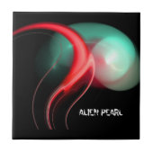 ALIEN PEARL Red Green Black Fractals Tegeltje (Voorkant)