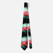 ALIEN PEARL Red Green Fractal Swirls in Black Stropdas (Voorkant)