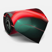 ALIEN PEARL Red Green Fractal Swirls in Black Stropdas (Opgerold)