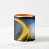 ALIEN PEARL Yellow Oranje Blue Black Fractals Mok (Midden)