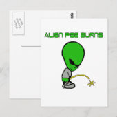 Alien Pee Burns Briefkaart (Voorkant / Achterkant)