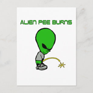 Alien Pee Burns Briefkaart