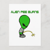 Alien Pee Burns Briefkaart (Voorkant)