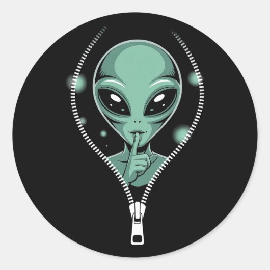 Alien Peeping Ronde Sticker (Voorkant)
