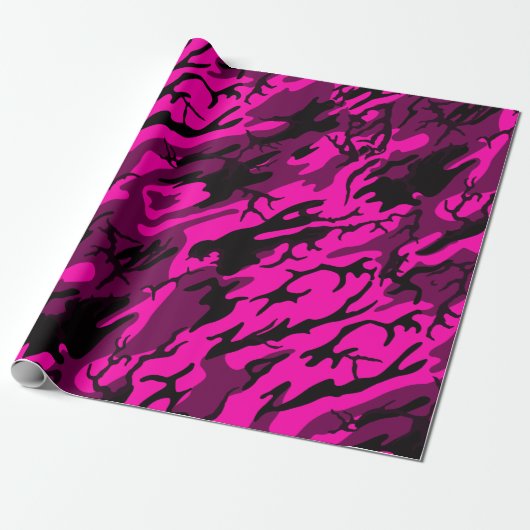 Alien Pink Camo Cadeaupapier (Uitgerold)