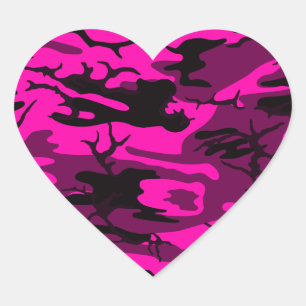 Alien Pink Camo Hart Sticker