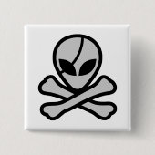 Alien Pirate Vierkante Button 5,1 Cm (Voorkant)
