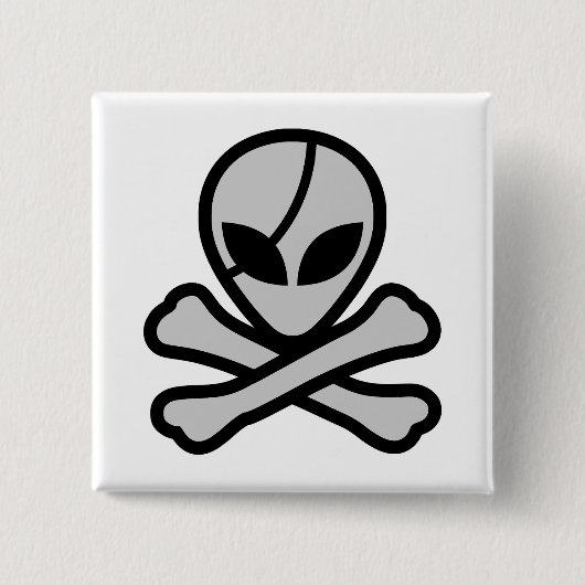 Alien Pirate Vierkante Button 5,1 Cm (Voorkant)