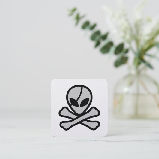 Alien Pirate Vierkante Visitekaartje (Staand voorkant)