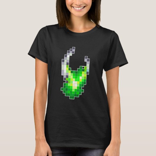 Alien Pixel Geek Nerd Retro Graphic T-shirt (Voorkant)