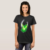 Alien Pixel Geek Nerd Retro Graphic T-shirt (Voorkant volledig)