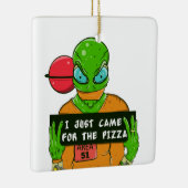 Alien pizza Area 51 Keramisch Ornament (Rechts)