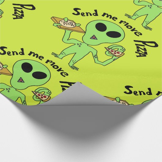 Alien pizza cadeaupapier (Hoek)