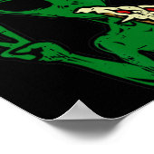 Alien Pizza Eating Peace Fun Space Area-51 Hallowe Poster (Hoek)