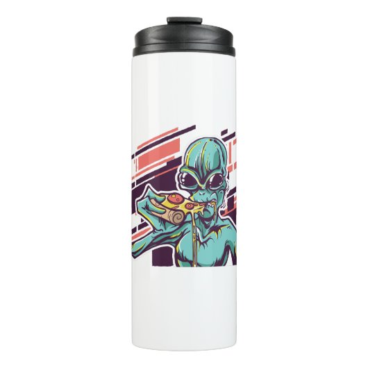 Alien Pizza Thermosbeker (Voorkant)