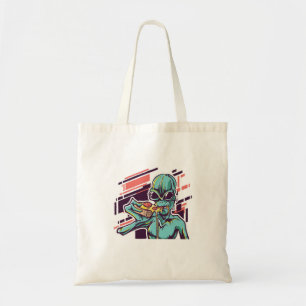 Alien Pizza Tote Bag