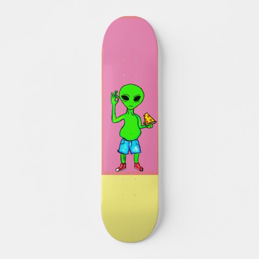 Alien Pizza van @TheAstroBoss Persoonlijk Skateboard (Voorkant)