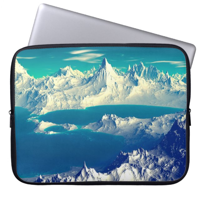 Alien Planet - 3D ed Computer Artwork. Rocks en s Laptop Sleeve (Voorkant)