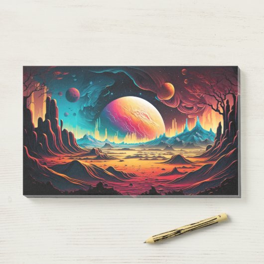 Alien Planet Adventure Post-it® Notes (Op bureau)
