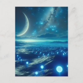 Alien Planet en Alien LifeForms in het blauw Briefkaart