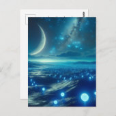 Alien Planet en Alien LifeForms in het blauw Briefkaart (Voorkant / Achterkant)