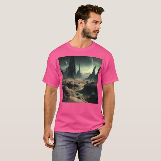 Alien Planet Landschap T-shirt (Voorkant volledig)