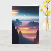 Alien Planet Science Fiction Kaart (Gele Bloem)