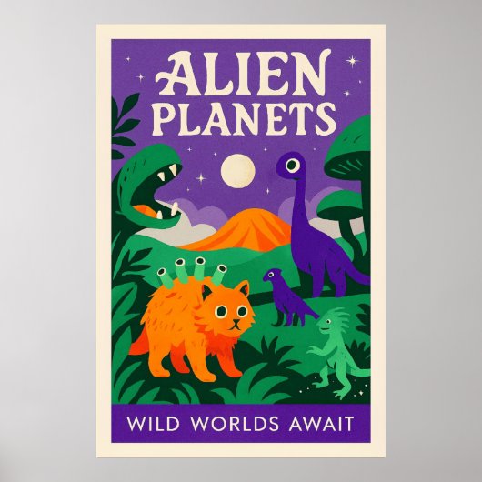 Alien Planets: Wild Worlds Await Poster (Voorkant)