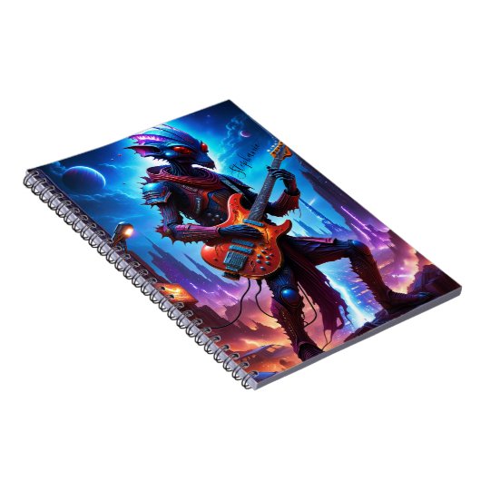 Alien Playing Guitar Notitieboek (Rechterzijde)