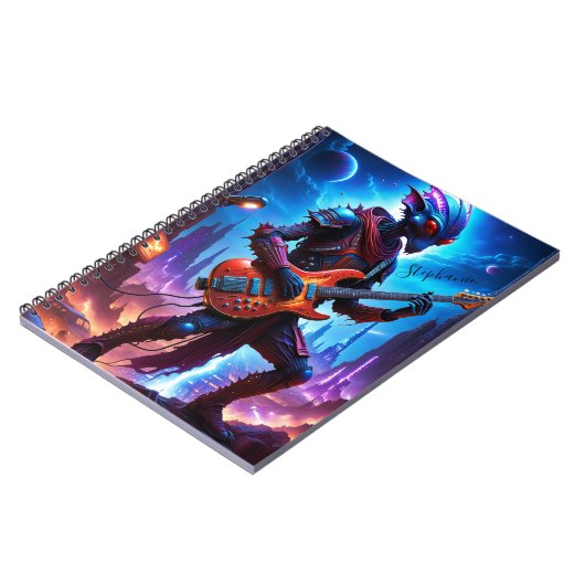 Alien Playing Guitar Notitieboek (Linkerzijde)