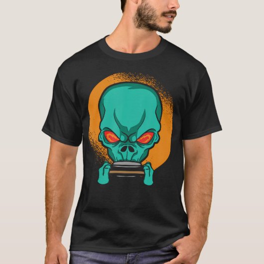 Alien Playing The Harmonica - Harmonica Player Mus T-shirt (Voorkant)