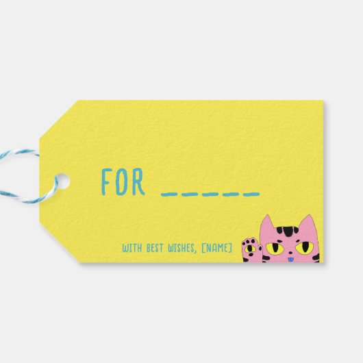 Alien Pocket Cat Cadeaulabel (Achterkant Horizontaal)