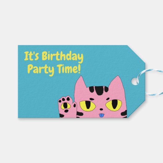 Alien Pocket Cat Cadeaulabel (Voorkant (Horizontaal))