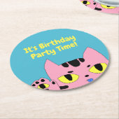 Alien Pocket Cat Ronde Kartonnen Onderzetter (Gebogen)