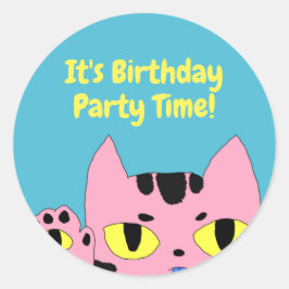 Alien Pocket Cat Ronde Sticker