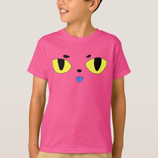 Alien Pocket Cat Roze Cartoon Cat T-shirt (Voorkant)