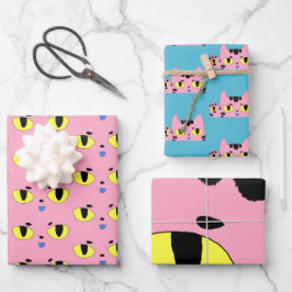 Alien Pocket Cat Roze Cartoon Kitten Inpakpapier Vel