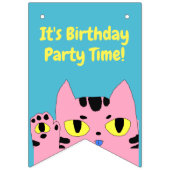 Alien Pocket Cat Roze Cartoon Kitten Vlaggetjes (Eerste vlag)