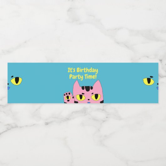 Alien Pocket Cat Waterfles Etiket (Enkel label)