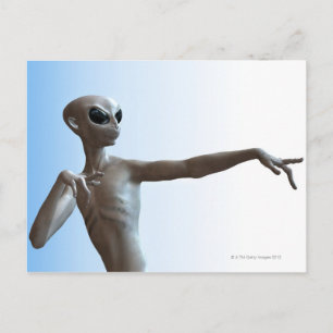 Alien Pointing Briefkaart