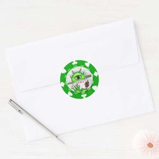 Alien Poker Chip Sticker (Envelop)