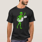 Alien Pool Party Unicorn Float UFO Extraterrestri T-shirt (Voorkant)
