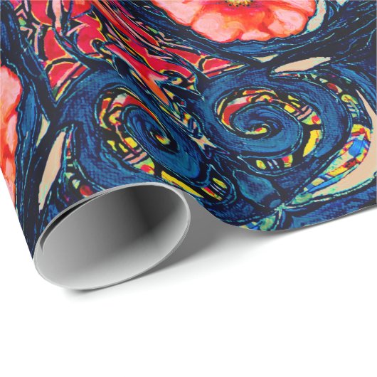 Alien Poppy Pattern Cadeaupapier (Rol Hoek)