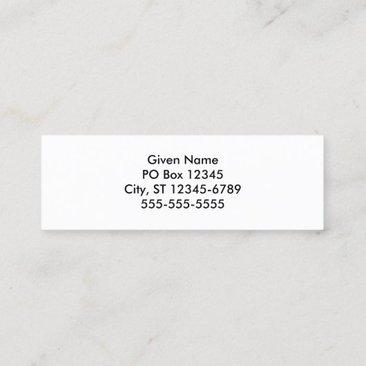 Alien Portrait Mini Visitekaartje (Achterkant)